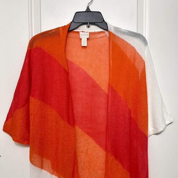 Chicos Womens Multicolor Open-Front Kimono Size Chicos 1 / US 8 (Medium) - Picture 4 of 10